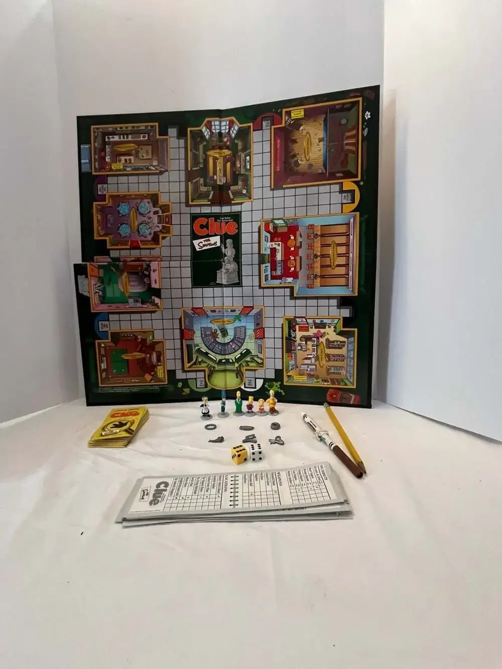 The Simpsons Clue Board Game 2nd Edition 2002 21 Cards No Instructions